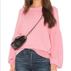 THE GREAT. Pink Bishop Sleeve Sweatshirt